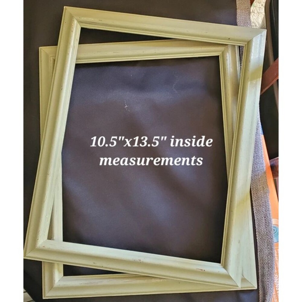Set of 2 Green Picture Frames with NO Glass